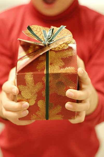 photo of child offering gift
